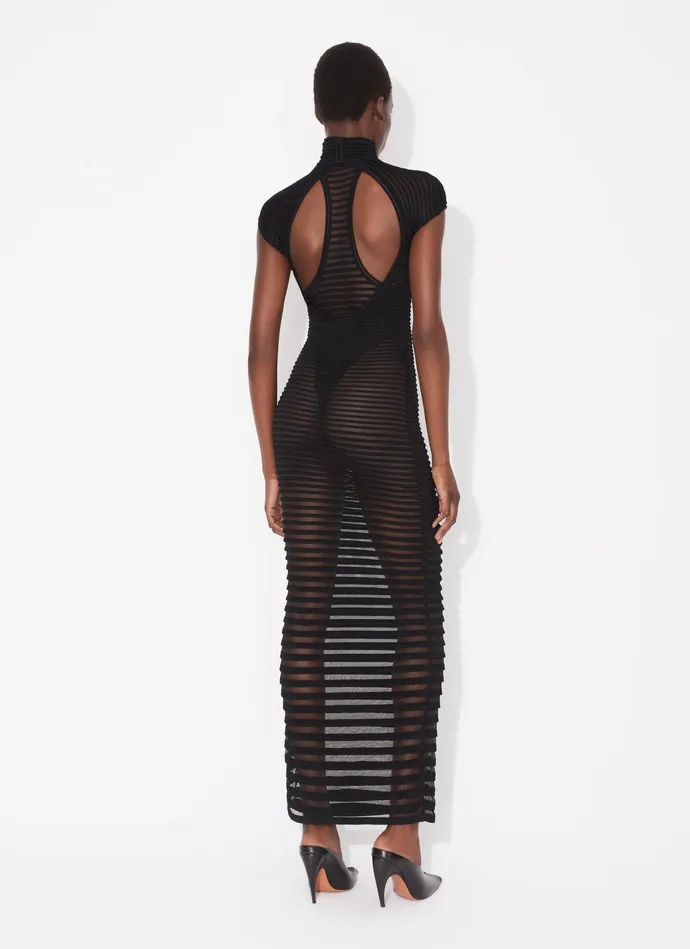 Black STRIPED LONG DRESS Women Alaa Dresses