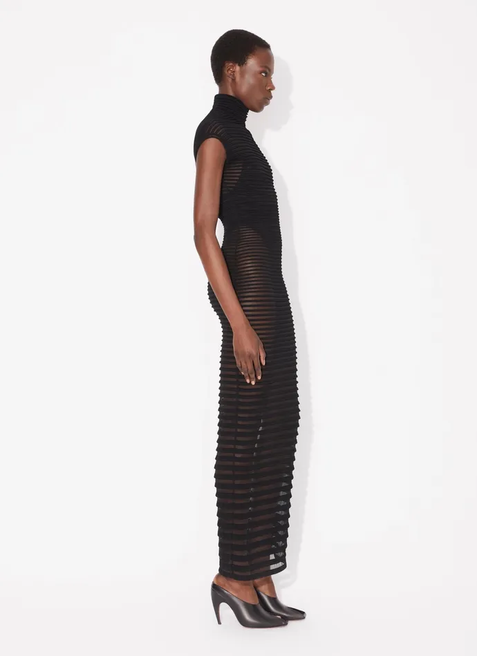 Black STRIPED LONG DRESS Women Alaa Dresses