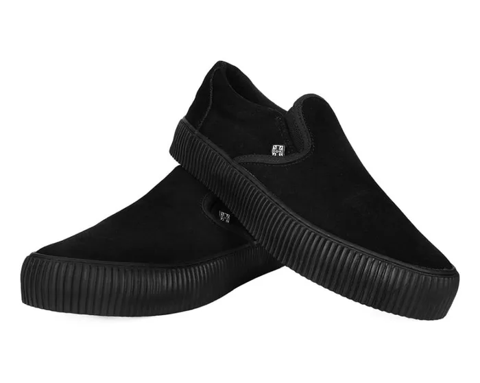 Black Suede SlipOn Creeper Sneaker Women TUK Shoes Sneakers Black Suede SlipOn Creeper Sneaker Women TUK Shoes Sneakers