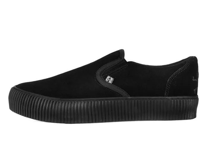Black Suede SlipOn Creeper Sneaker Women TUK Shoes Sneakers Black Suede SlipOn Creeper Sneaker Women TUK Shoes Sneakers
