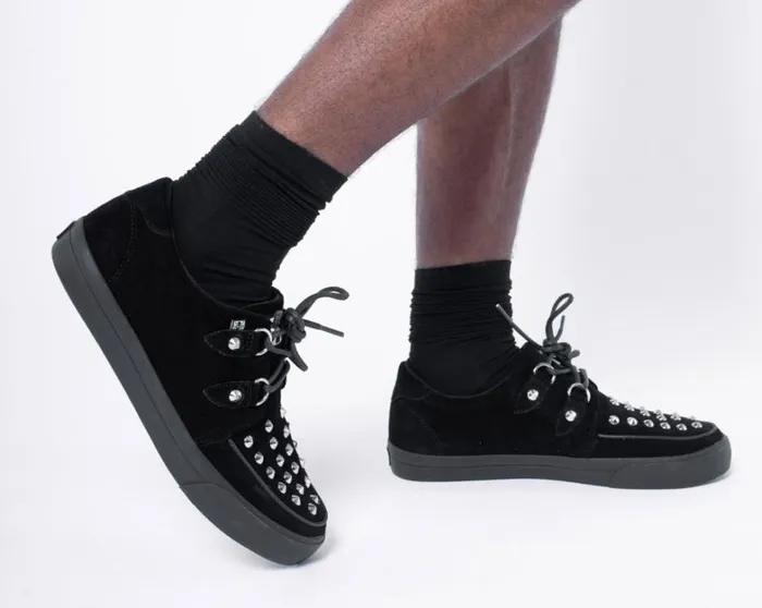Black Suede Studded DRing Sneaker Men TUK Shoes Sneakers Black Suede Studded DRing Sneaker Men TUK Shoes Sneakers
