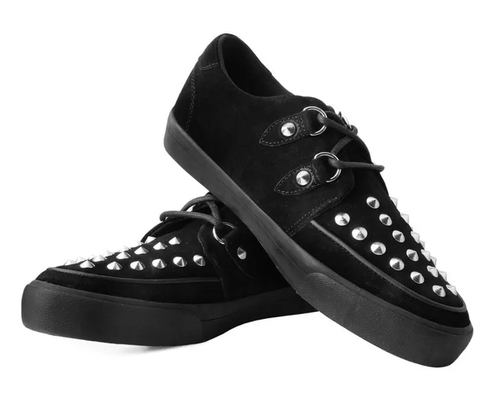 Black Suede Studded DRing Sneaker Men TUK Shoes Sneakers Black Suede Studded DRing Sneaker Men TUK Shoes Sneakers