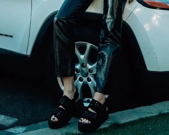 Black Suede Velcro Studded Sandal Women TUK Shoes Platforms Black Suede Velcro Studded Sandal Women TUK Shoes Platforms