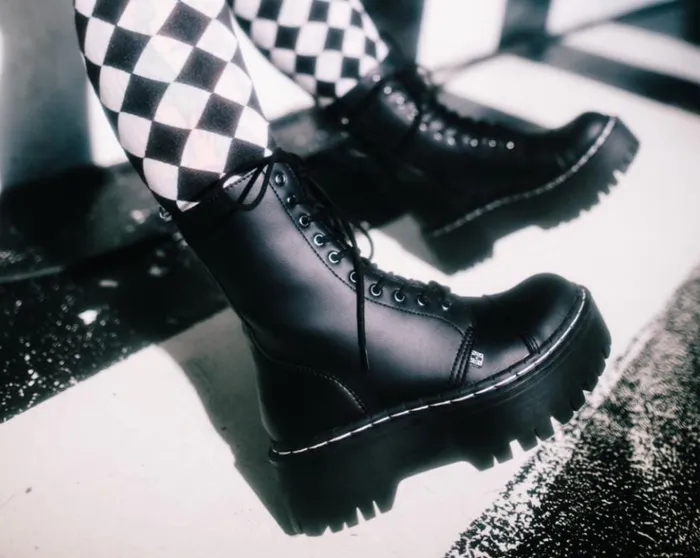 Black TUKskin 10Eye Double Decker Boot Women TUK Shoes Boots Black TUKskin 10Eye Double Decker Boot Women TUK Shoes Boots