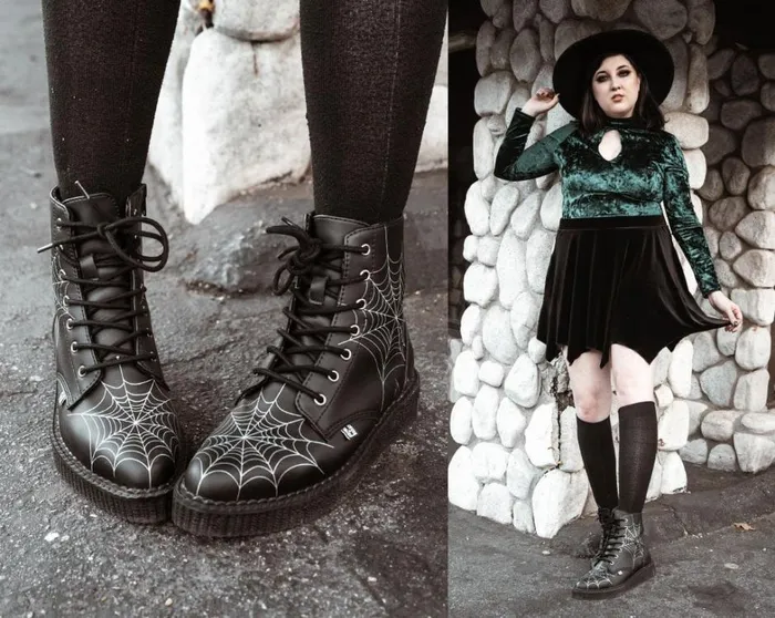 Black TUKskin 7Eye Spiderweb Glow Boot Men TUK Shoes Vegan Black TUKskin 7Eye Spiderweb Glow Boot Men TUK Shoes Vegan