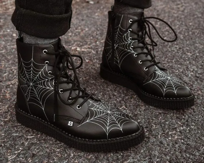 Black TUKskin 7Eye Spiderweb Glow Boot Men TUK Shoes Vegan Black TUKskin 7Eye Spiderweb Glow Boot Men TUK Shoes Vegan