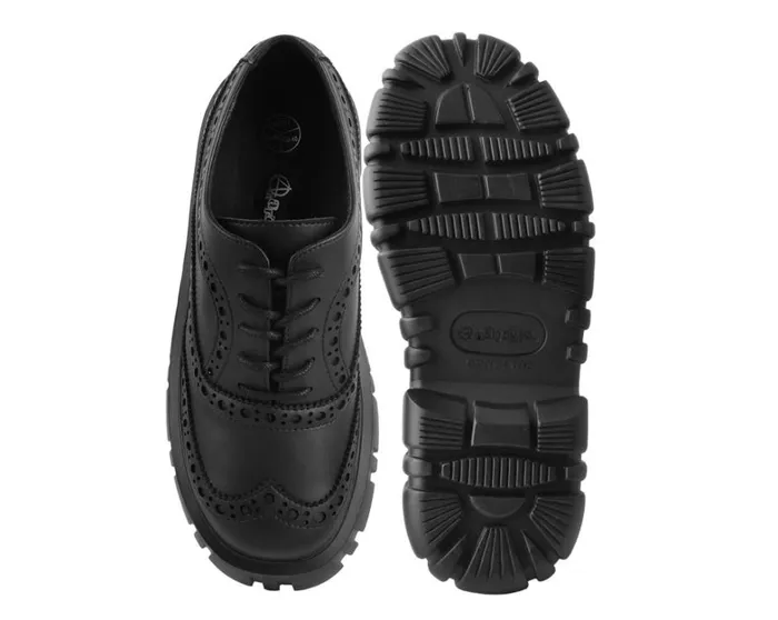 Black TUKskin Anarchic Airship Brogue Women TUK Shoes Platforms Black TUKskin Anarchic Airship Brogue Women TUK Shoes Platforms