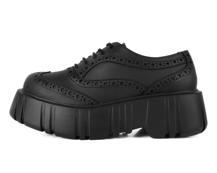 Black TUKskin Anarchic Airship Brogue Women TUK Shoes Platforms Black TUKskin Anarchic Airship Brogue Women TUK Shoes Platforms