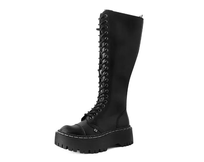 Black TUKskin Kneehigh Double Decker Boot Men TUK Shoes Boots