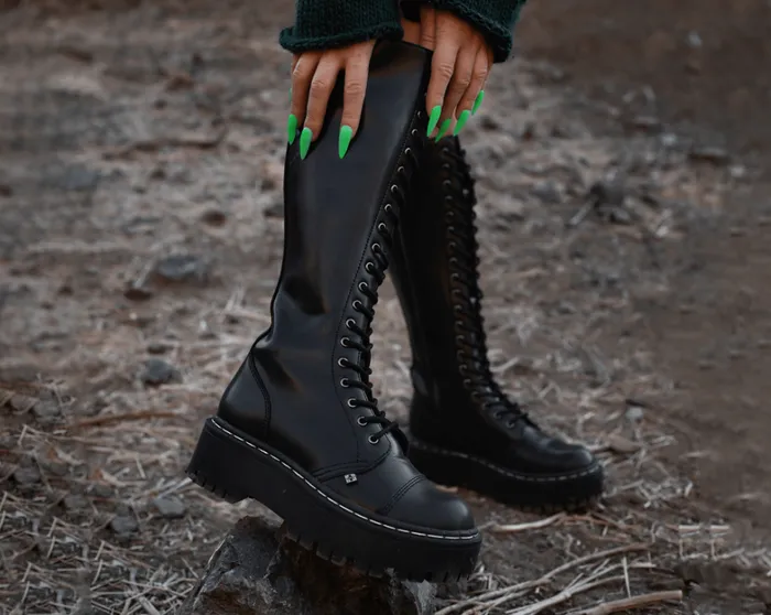 Black TUKskin Kneehigh Double Decker Boot Men TUK Shoes Boots Black TUKskin Kneehigh Double Decker Boot Men TUK Shoes Boots