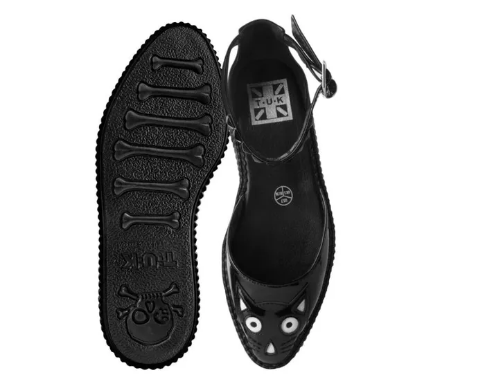 Black TUKskin Pointed Kitty Face Sandal Women TUK Shoes Sandals