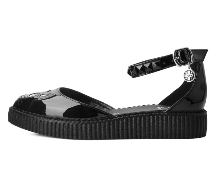 Black TUKskin Pointed Kitty Face Sandal Women TUK Shoes Sandals
