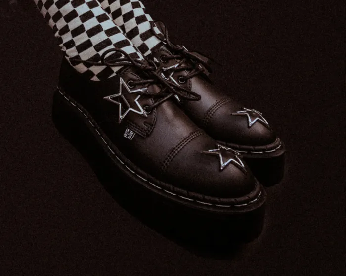 Black TUKskin Star Double Decker Brogue Women TUK Shoes Platforms Black TUKskin Star Double Decker Brogue Women TUK Shoes Platforms
