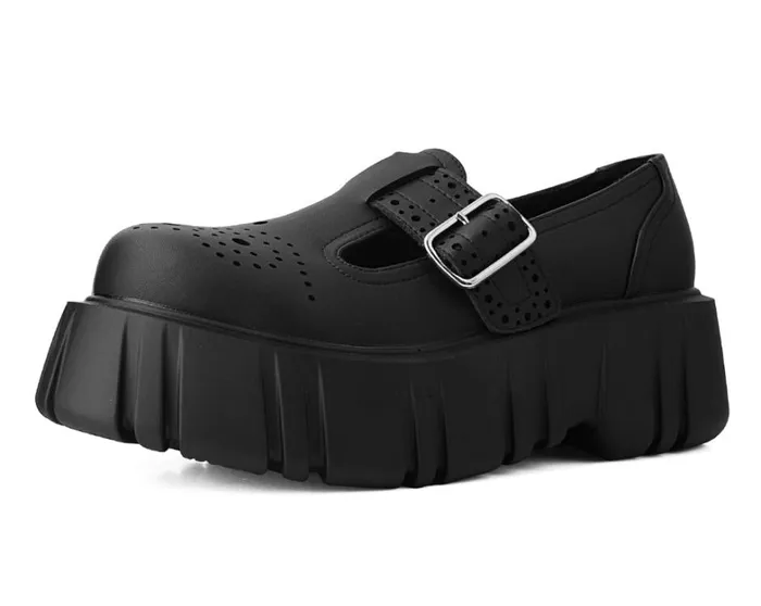 Black TUKskin TBar Anarchic Airship Brogue Men TUK Shoes Vegan
