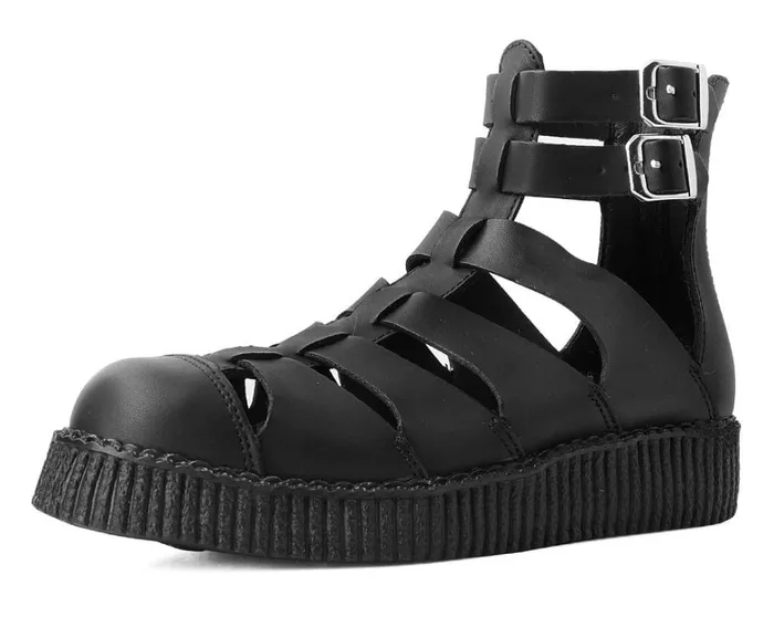 Black TUKskin Vegan Gladiator Viva Low Sole Creeper Sandals Women TUK Shoes Boots Black TUKskin Vegan Gladiator Viva Low Sole Creeper Sandals Women TUK Shoes Boots