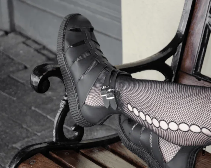 Black TUKskin Vegan Gladiator Viva Low Sole Creeper Sandals Women TUK Shoes Boots Black TUKskin Vegan Gladiator Viva Low Sole Creeper Sandals Women TUK Shoes Boots