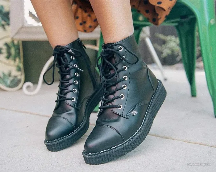 Black TUKskin Vegan Pointed Lace Up Creeper Boots Men TUK Shoes Boots Black TUKskin Vegan Pointed Lace Up Creeper Boots Men TUK Shoes Boots