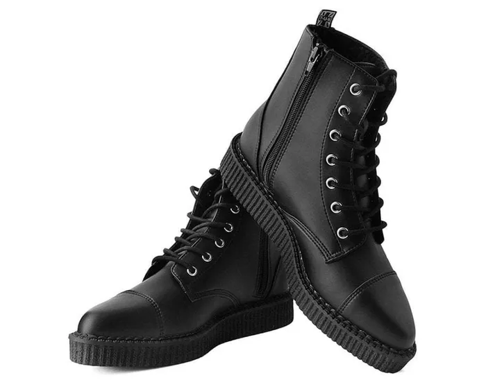Black TUKskin Vegan Pointed Lace Up Creeper Boots Men TUK Shoes Boots Black TUKskin Vegan Pointed Lace Up Creeper Boots Men TUK Shoes Boots
