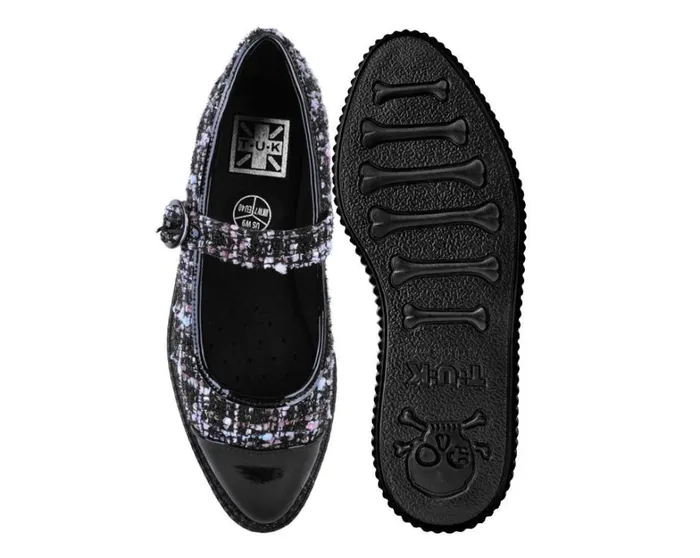 Black Tweed Pointed Mary Jane Women TUK Shoes Mary Janes Black Tweed Pointed Mary Jane Women TUK Shoes Mary Janes