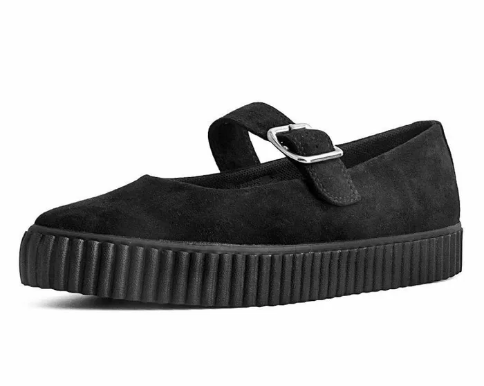 Black Vegan Pointed EZC Mary Jane Creeper Shoe Women TUK Shoes Vegan