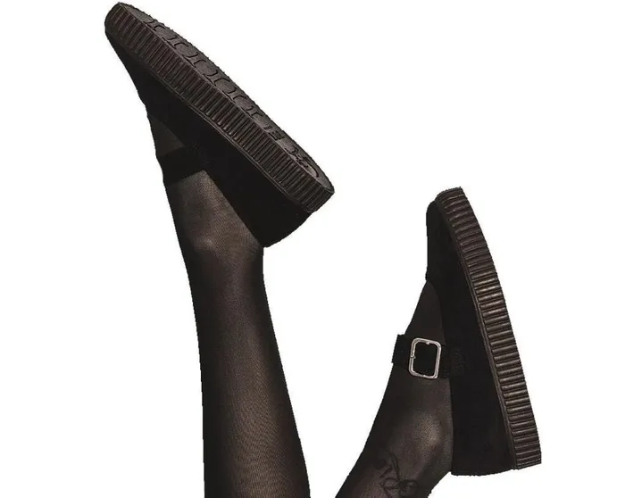 Black Vegan Pointed EZC Mary Jane Creeper Shoe Women TUK Shoes Vegan Black Vegan Pointed EZC Mary Jane Creeper Shoe Women TUK Shoes Vegan