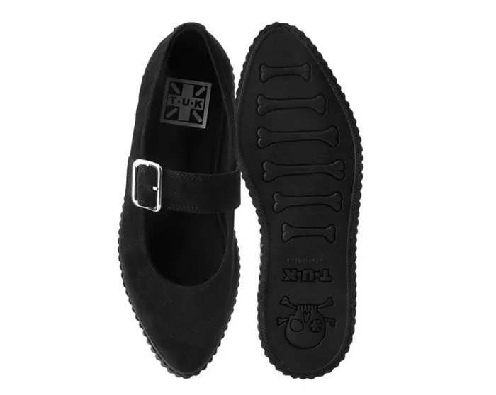 Black Vegan Pointed EZC Mary Jane Creeper Shoe Women TUK Shoes Vegan Black Vegan Pointed EZC Mary Jane Creeper Shoe Women TUK Shoes Vegan