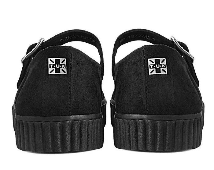 Black Vegan Pointed EZC Mary Jane Creeper Shoe Women TUK Shoes Vegan Black Vegan Pointed EZC Mary Jane Creeper Shoe Women TUK Shoes Vegan