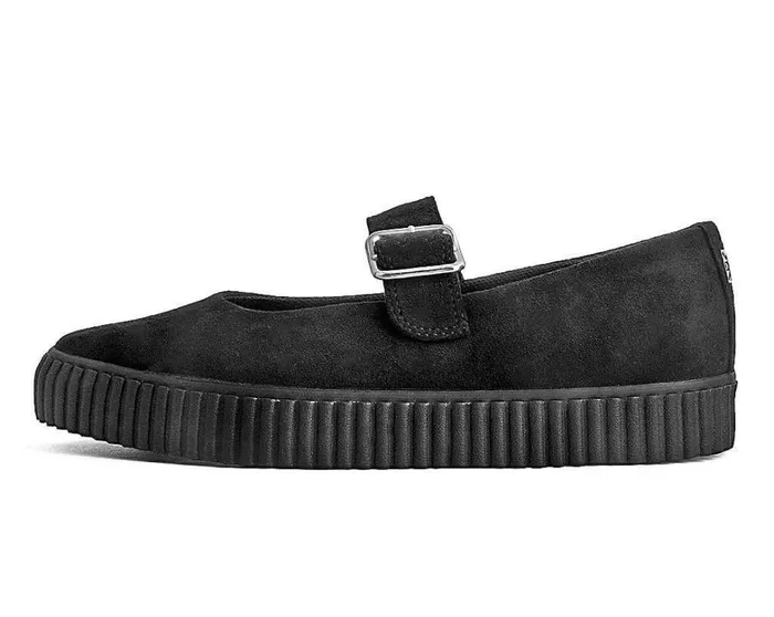 Black Vegan Pointed EZC Mary Jane Creeper Shoe Women TUK Shoes Vegan Black Vegan Pointed EZC Mary Jane Creeper Shoe Women TUK Shoes Vegan