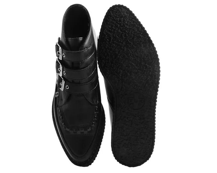Black Vegan TUKskin 3Buckle Strap Pointed Toe Creeper Boots Men TUK Shoes Vegan Black Vegan TUKskin 3Buckle Strap Pointed Toe Creeper Boots Men TUK Shoes Vegan