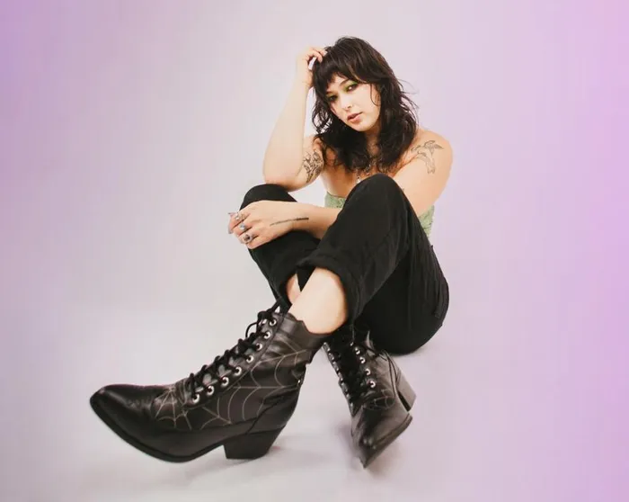 Black Victorian 8Eye Spiderweb Pointed Anarchic Heel Women TUK Shoes Boots Black Victorian 8Eye Spiderweb Pointed Anarchic Heel Women TUK Shoes Boots