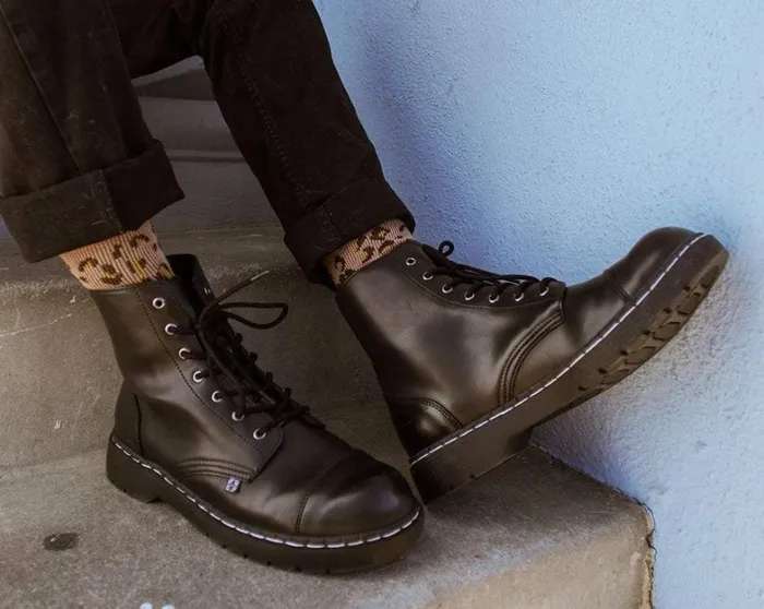 Black Waxy 7Eye Capped Toe Boot Men TUK Shoes Boots Black Waxy 7Eye Capped Toe Boot Men TUK Shoes Boots