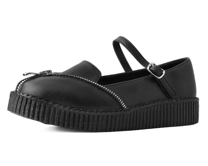 Black Zipper Viva Low Mary Jane Women TUK Shoes Mary Janes