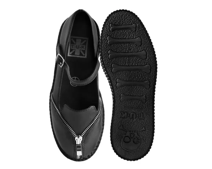 Black Zipper Viva Low Mary Jane Women TUK Shoes Mary Janes Black Zipper Viva Low Mary Jane Women TUK Shoes Mary Janes