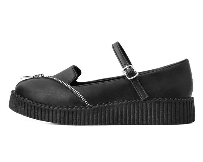 Black Zipper Viva Low Mary Jane Women TUK Shoes Mary Janes Black Zipper Viva Low Mary Jane Women TUK Shoes Mary Janes