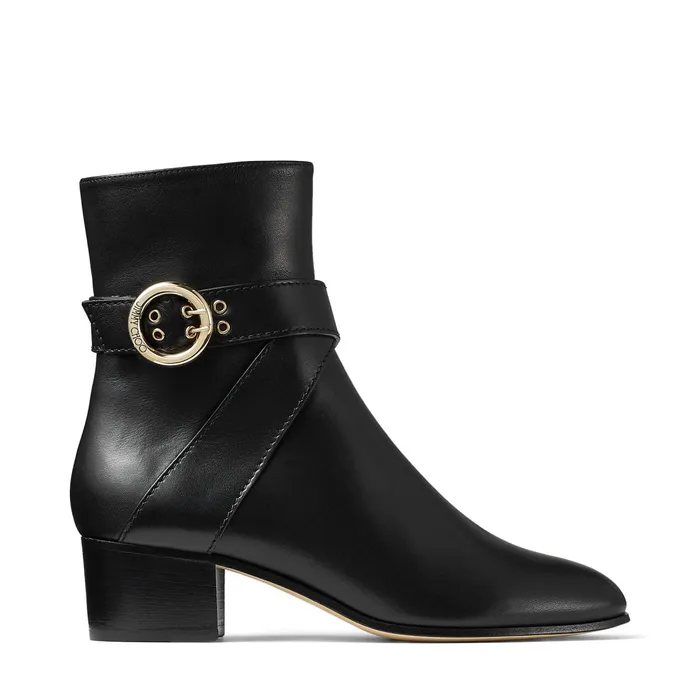 Blanka 40 Black Smooth Leather Ankle Boots With Buckle Black Women JIMMY CHOO Boots Blanka 40 Black Smooth Leather Ankle Boots With Buckle Black Women JIMMY CHOO Boots