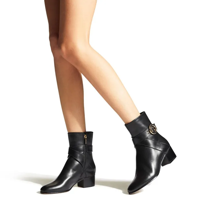 Blanka 40 Black Smooth Leather Ankle Boots With Buckle Black Women JIMMY CHOO Boots