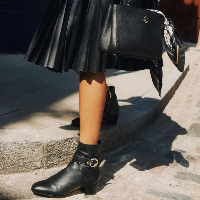 Blanka 40 Black Smooth Leather Ankle Boots With Buckle Black Women JIMMY CHOO Boots