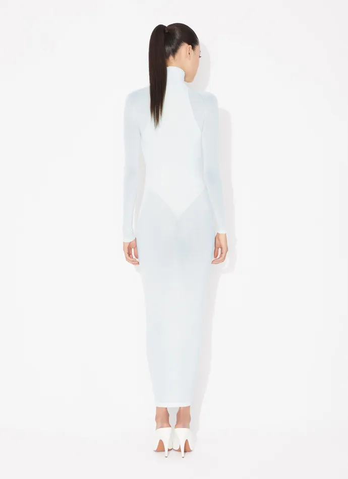 Blue Fitted Body In Fine Knit Women Alaa Bodysuits and Leggings