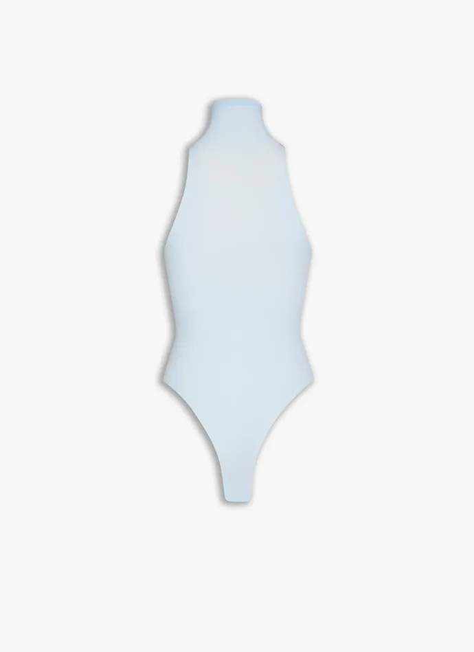 Blue Fitted Body In Fine Knit Women Alaa Bodysuits and Leggings