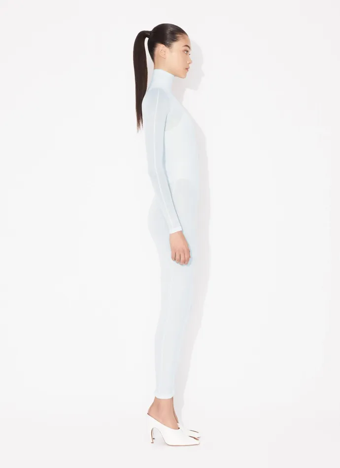Blue Fitted Body In Fine Knit Women Alaa Bodysuits and Leggings