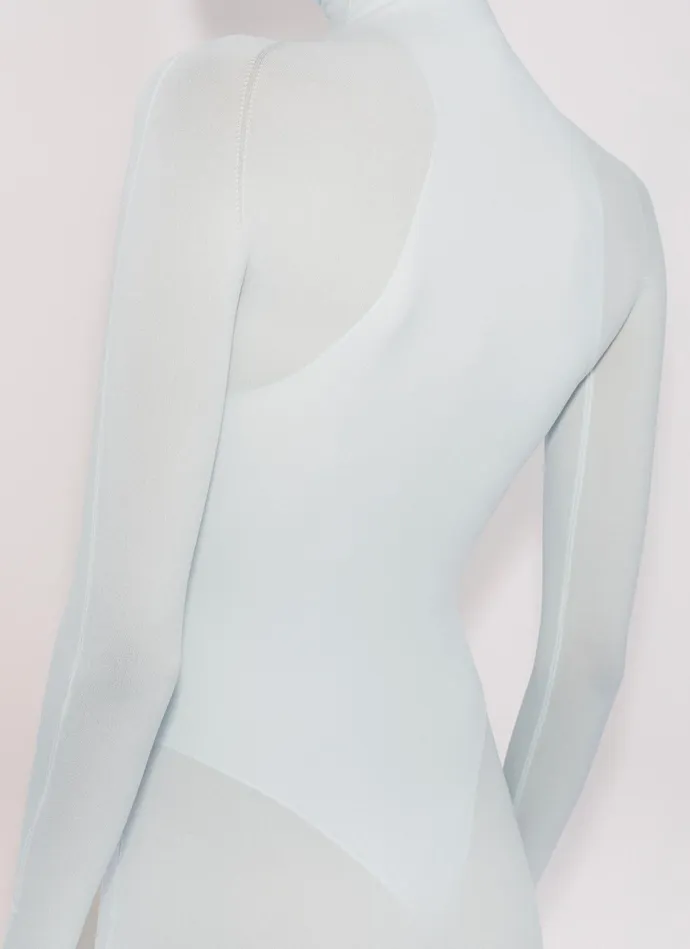 Blue Fitted Body In Fine Knit Women Alaa Bodysuits and Leggings