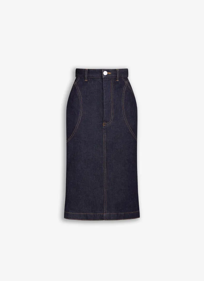 Blue PENCIL DENIM SKIRT Women Alaa Skirts