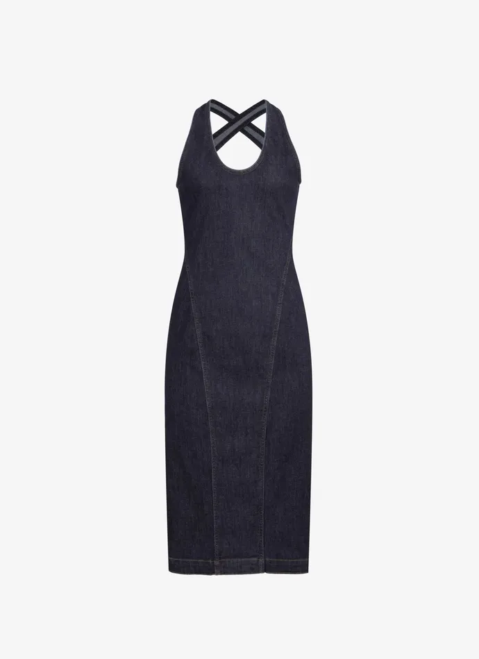 Blue SCULPTING DENIM DRESS Women Alaa Denim