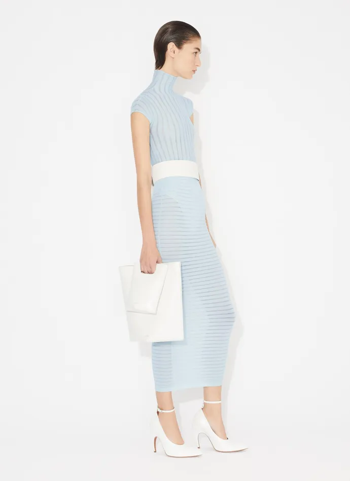 Blue SHEER STRIPES BODY Women Alaa Bodysuits and Leggings