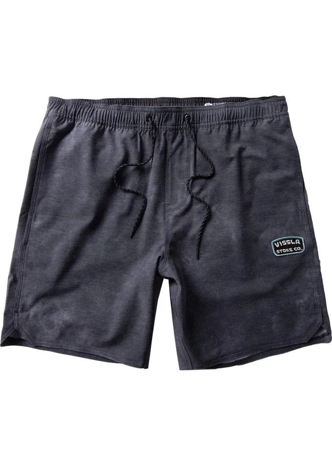 Boardshorts Men Vissla Solid Sets 175034 Ecolastic Washed Black