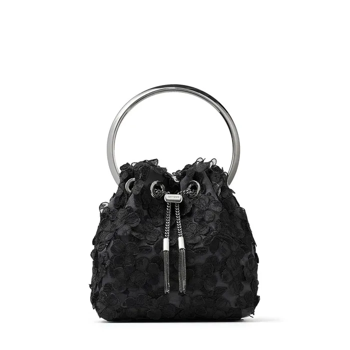Bon Bon Dusk And Black Floral 3D Lace Bag With Metal Handle Duskblack Women JIMMY CHOO Evening Bags Bon Bon Dusk And Black Floral 3D Lace Bag With Metal Handle Duskblack Women JIMMY CHOO Evening Bags