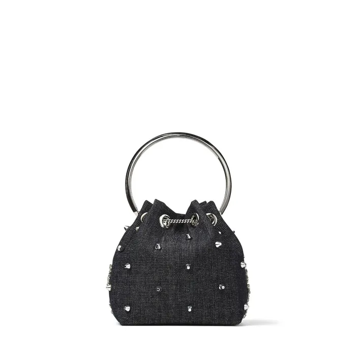 Bon Bon Indigo Denim Handbag With Crystal Embroidery Indigo Women JIMMY CHOO Evening Bags Bon Bon Indigo Denim Handbag With Crystal Embroidery Indigo Women JIMMY CHOO Evening Bags