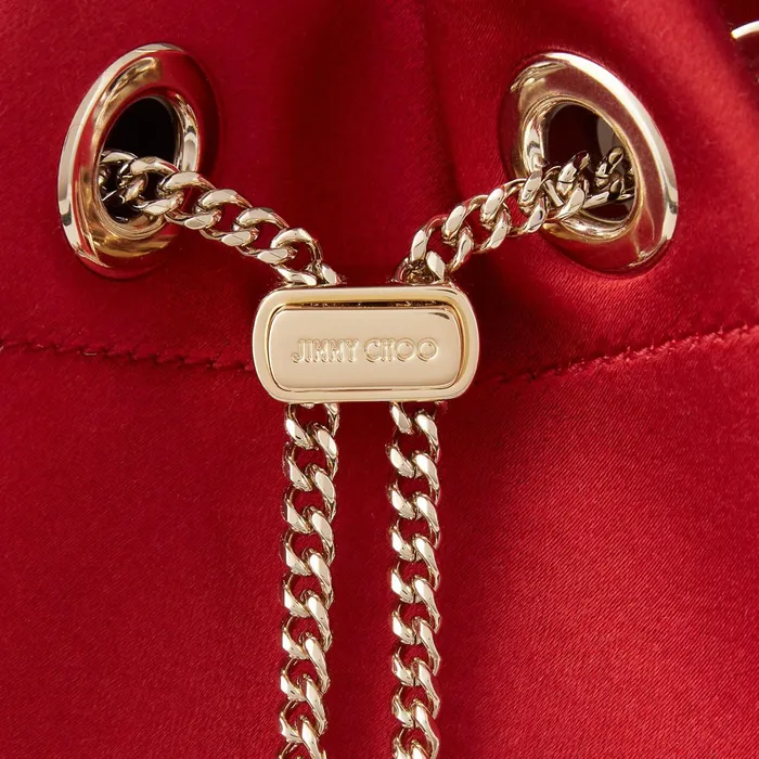 Bon Bon Royal Red Satin Bag With Crystal Handle Royal Red Women JIMMY CHOO Evening Bags