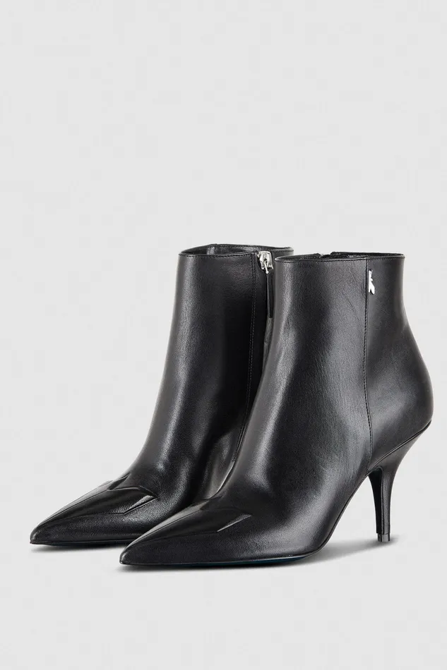 Boots Women Patrizia Pepe Heeled Leather Ankle Boots Nero