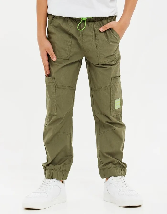 Boys Khaki Utility Jogger Khaki Threadbare Trousers
